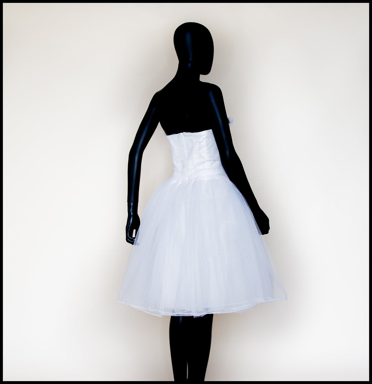 Debby - White Tulle Prom Ballerina Dress - Sample