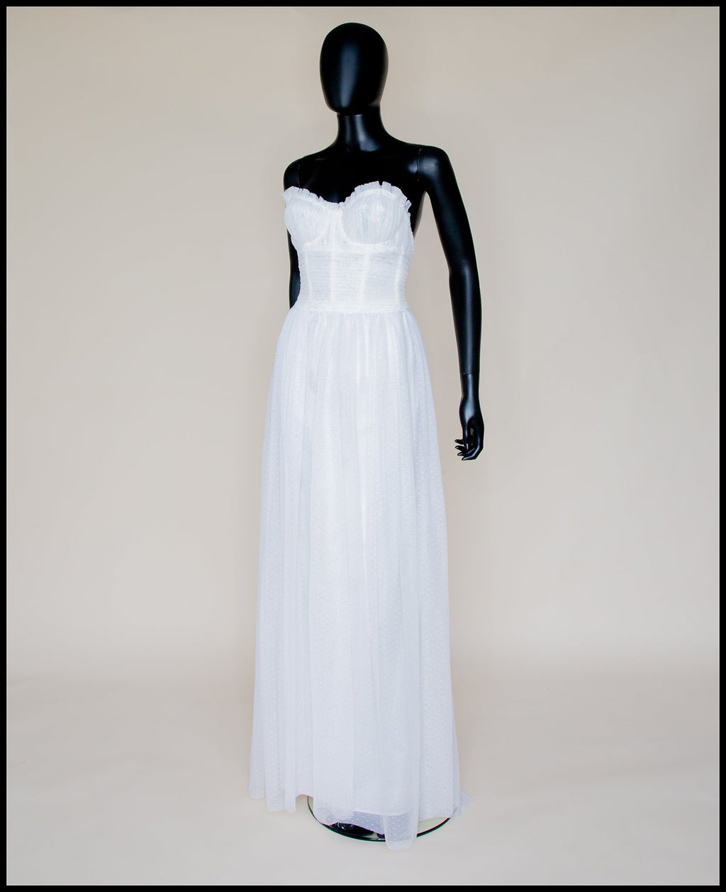 Ivory Dot Tulle Strapless Gown (sample)