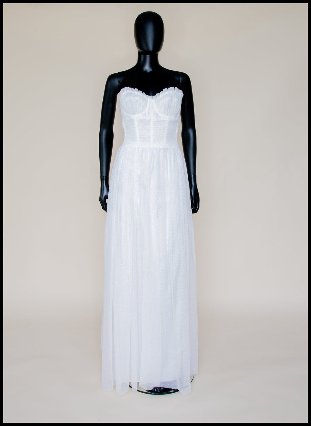 Ivory Dot Tulle Strapless Gown (sample)
