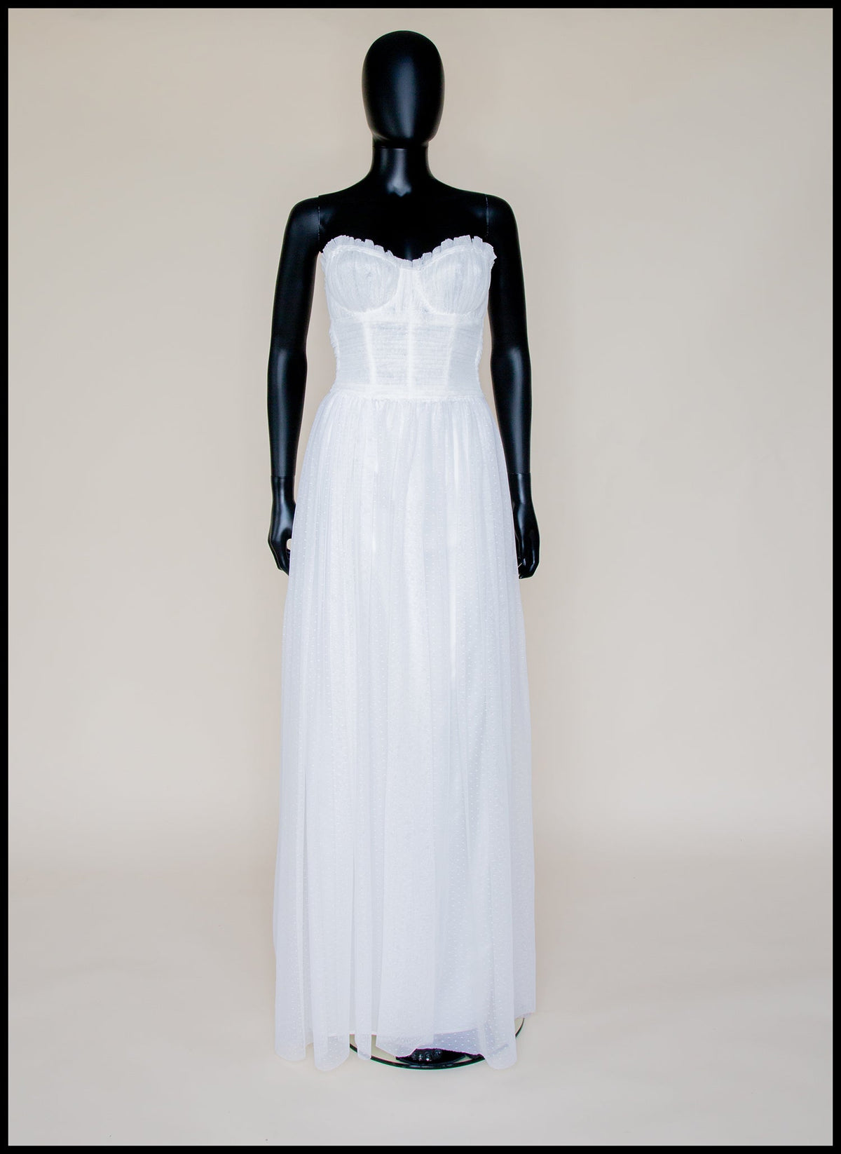 Ivory Dot Tulle Strapless Gown (sample)