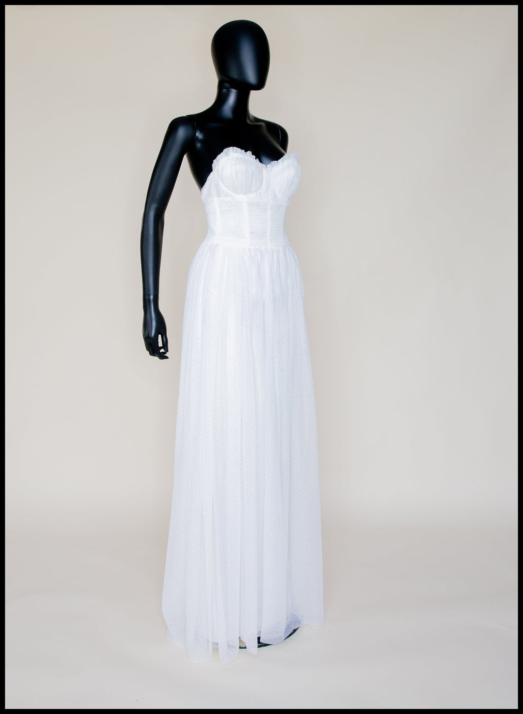 Ivory Dot Tulle Strapless Gown (sample)