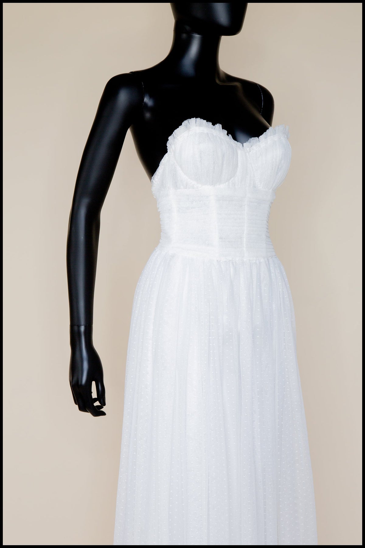 Ivory Dot Tulle Strapless Gown (sample)