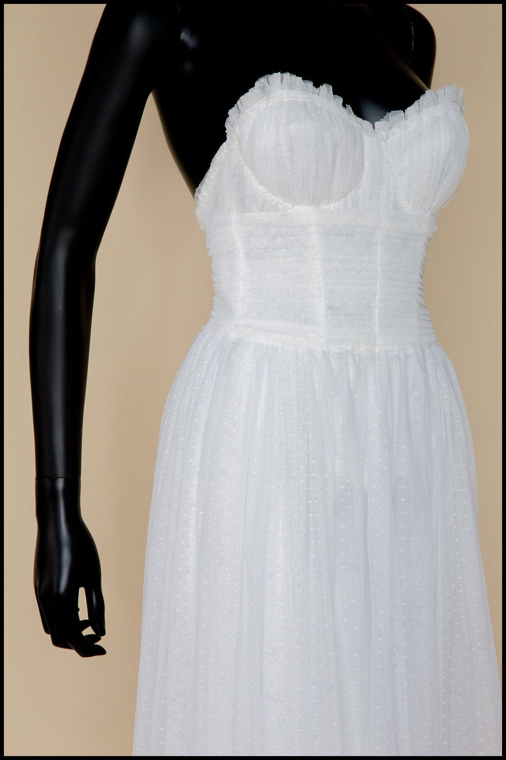 Ivory Dot Tulle Strapless Gown (sample)