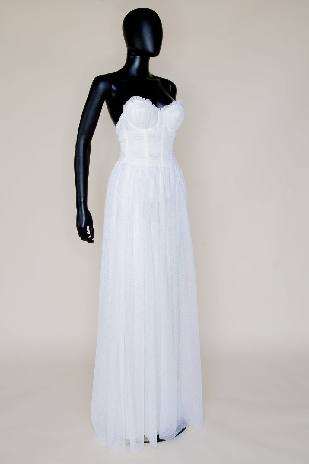 Ivory Dot Tulle Strapless Gown (sample)
