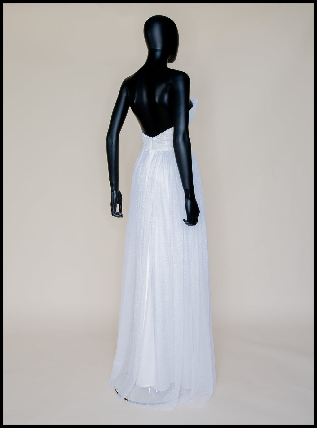 Ivory Dot Tulle Strapless Gown (sample)