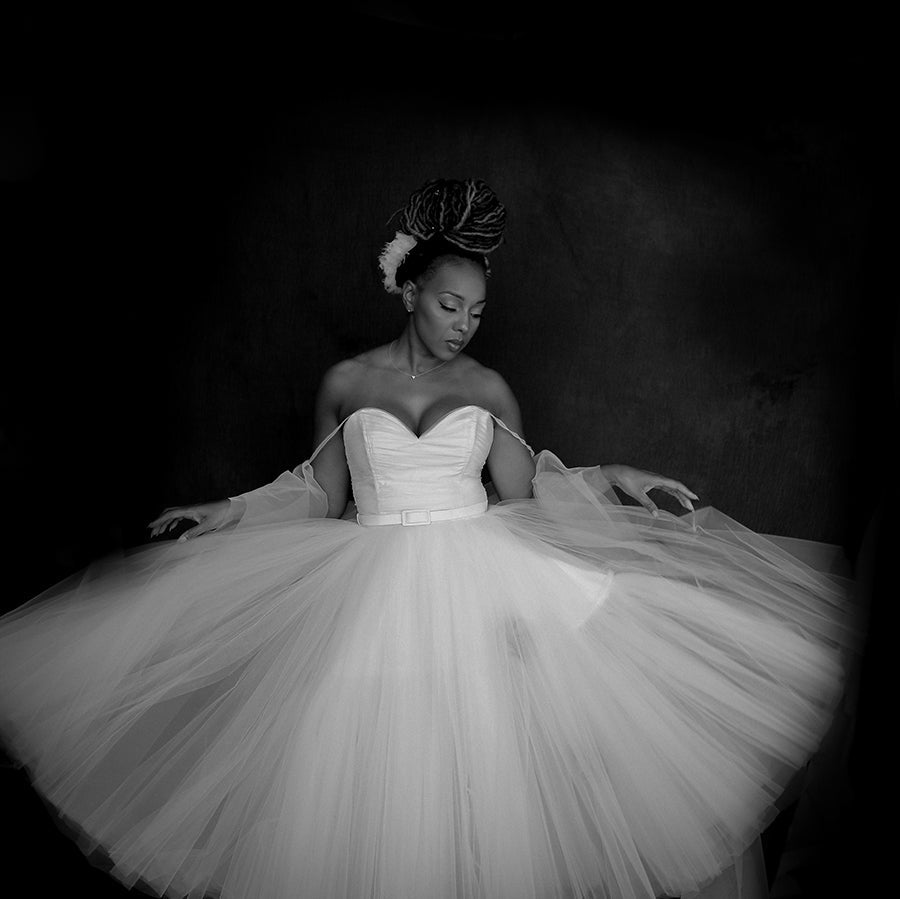 Ivory Tulle Ballerina Midi Wedding Dress