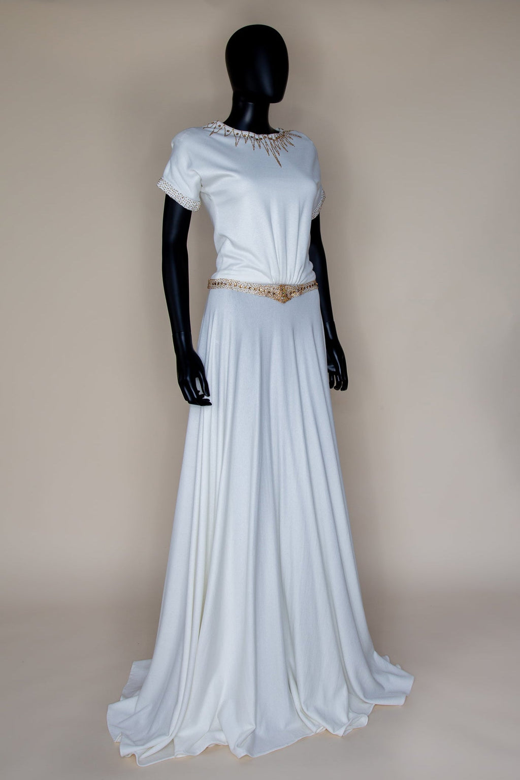 1940 - Beaded Crepe Jersey Dress - S/M (sample)