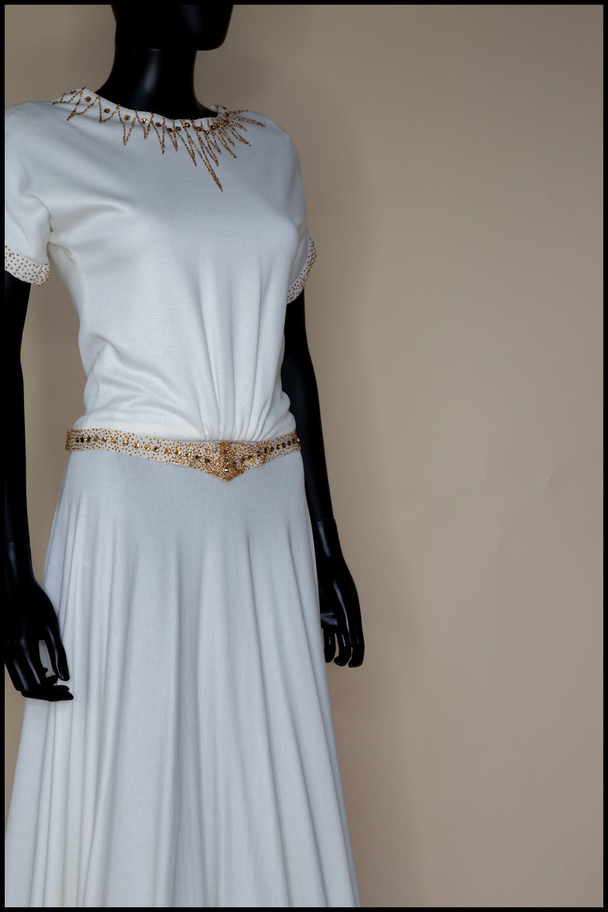 1940 - Beaded Crepe Jersey Dress - S/M (sample)