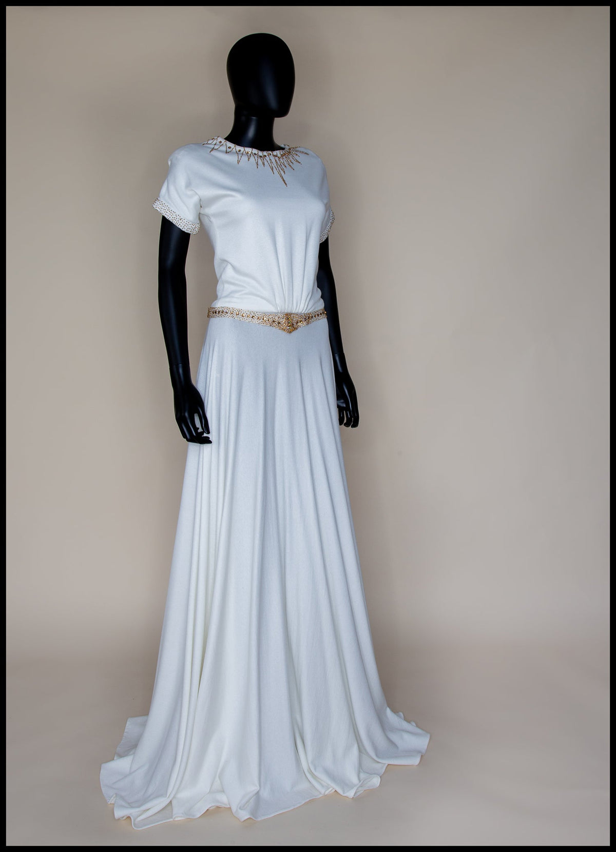 1940 - Beaded Crepe Jersey Dress - S/M (sample)