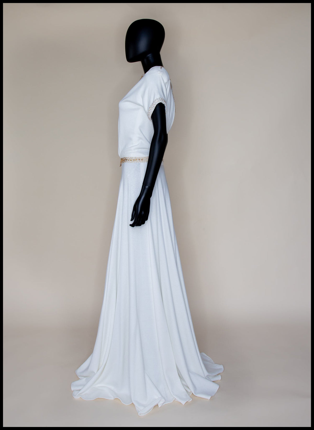 1940 - Beaded Crepe Jersey Dress - S/M (sample)