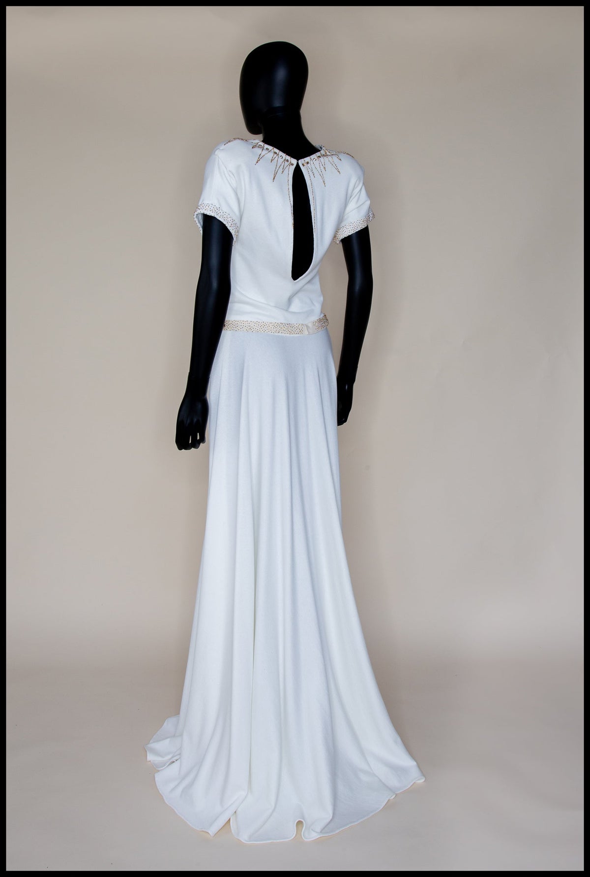 1940 - Beaded Crepe Jersey Dress - S/M (sample)