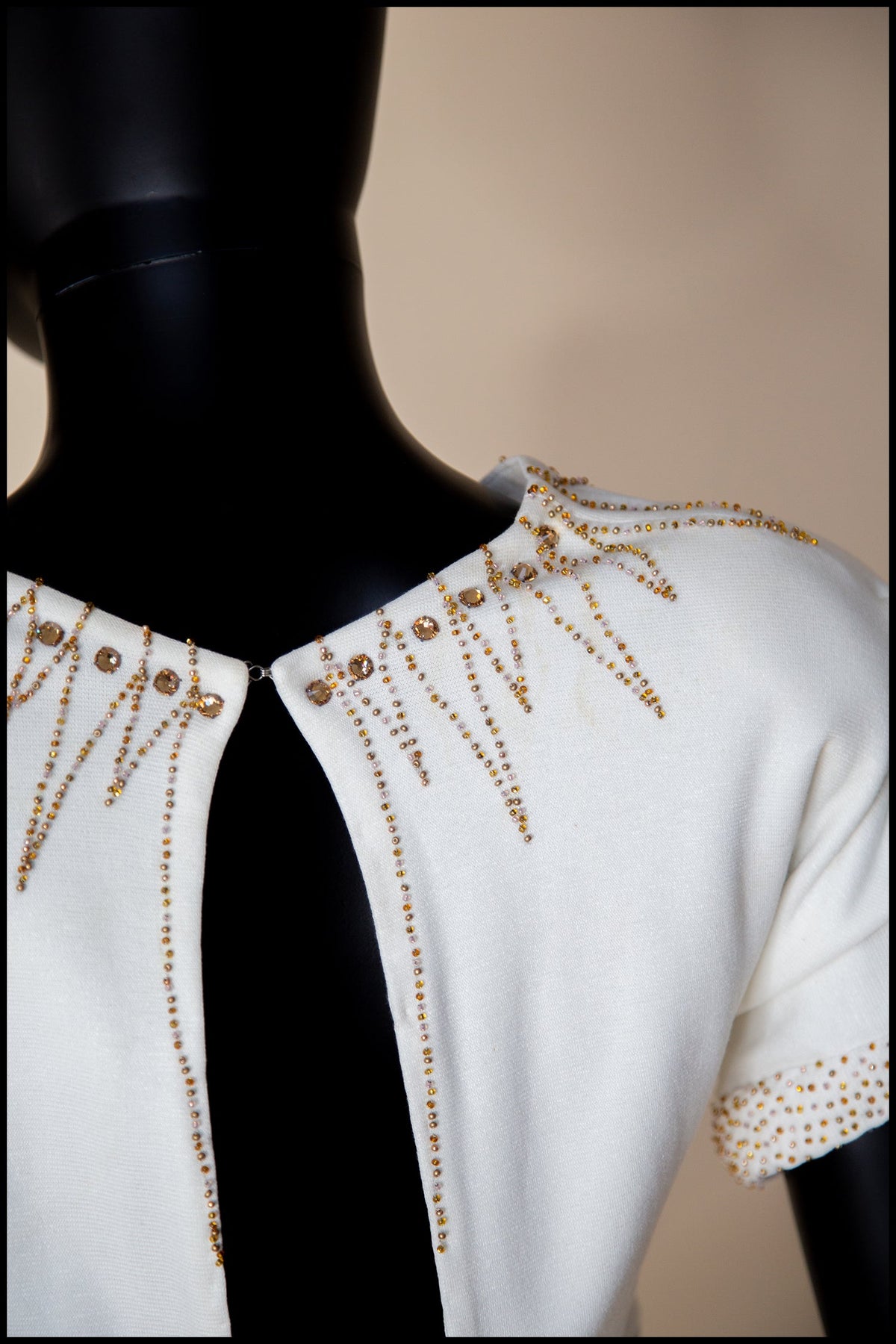 1940 - Beaded Crepe Jersey Dress - S/M (sample)