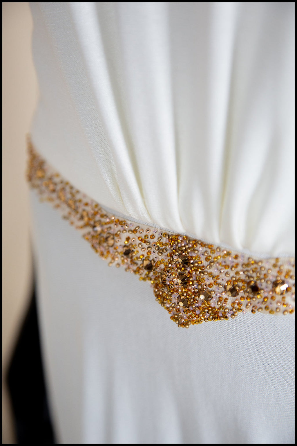 1940 - Beaded Crepe Jersey Dress - S/M (sample)