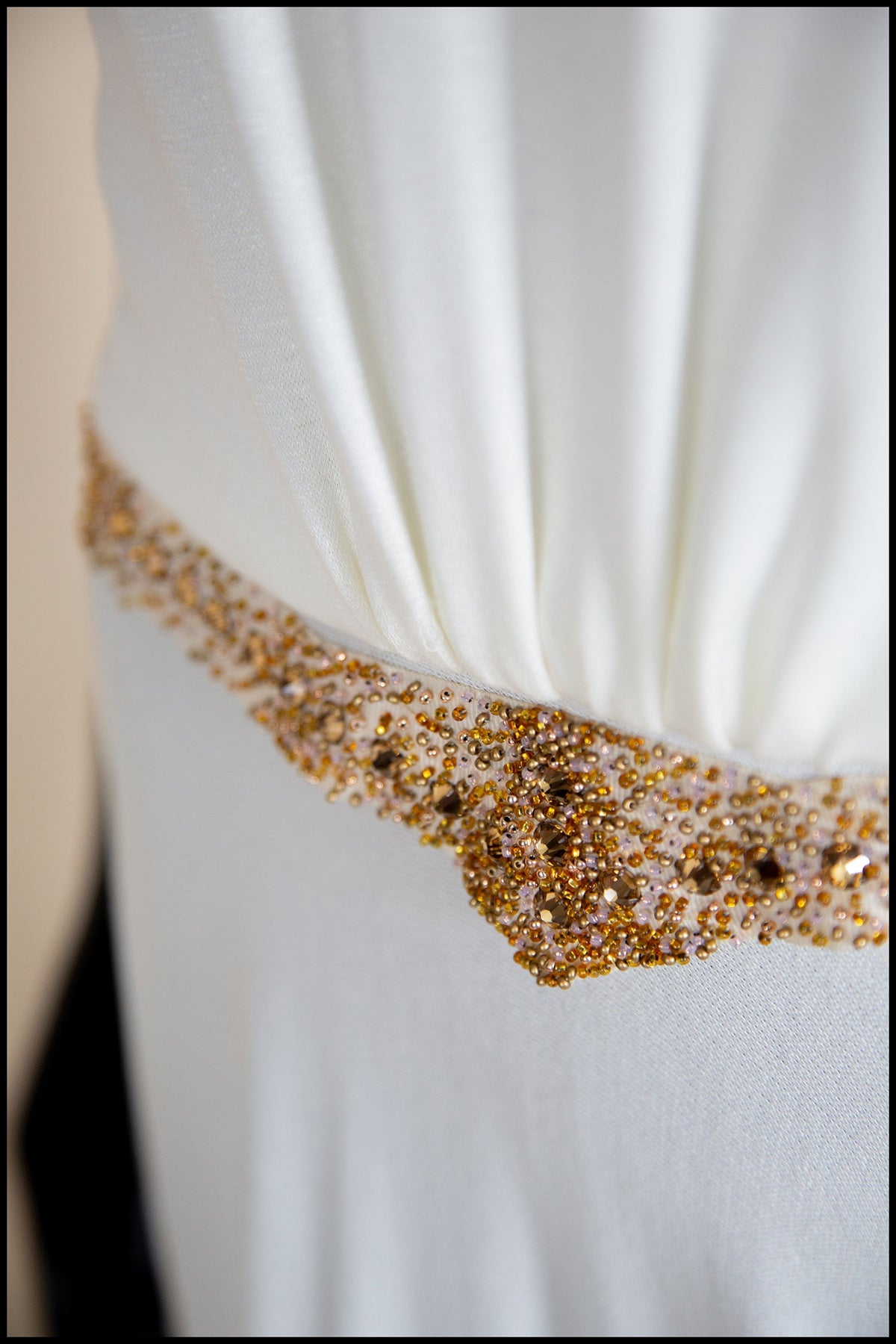 1940 - Beaded Crepe Jersey Dress - S/M (sample)