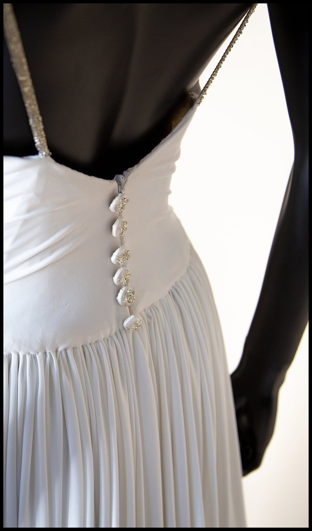 Ivory Draped Jersey and Beaded Star Gown - S