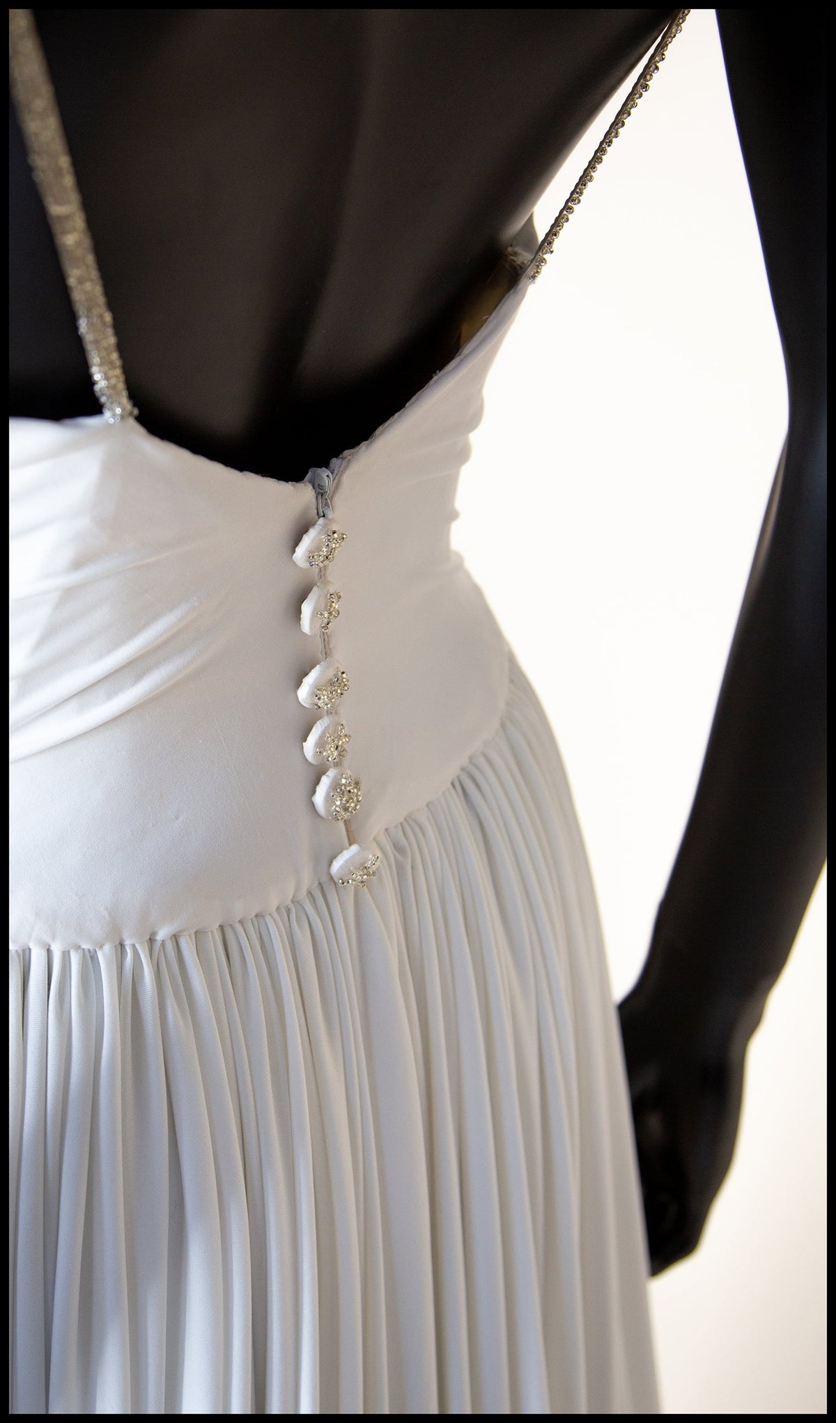Ivory Draped Jersey and Beaded Star Gown - S
