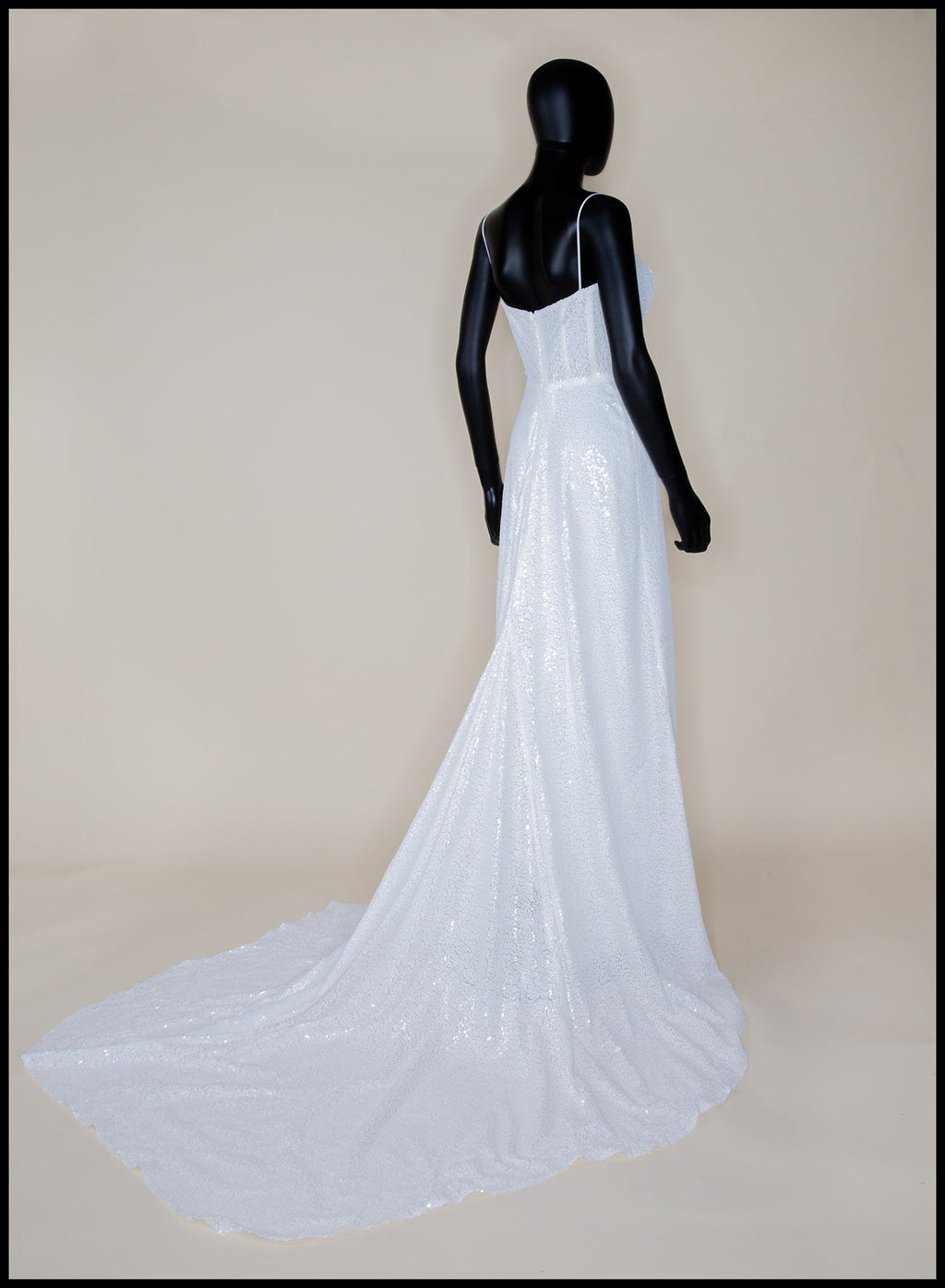 Bridal White Sequin Wedding Gown - Cala