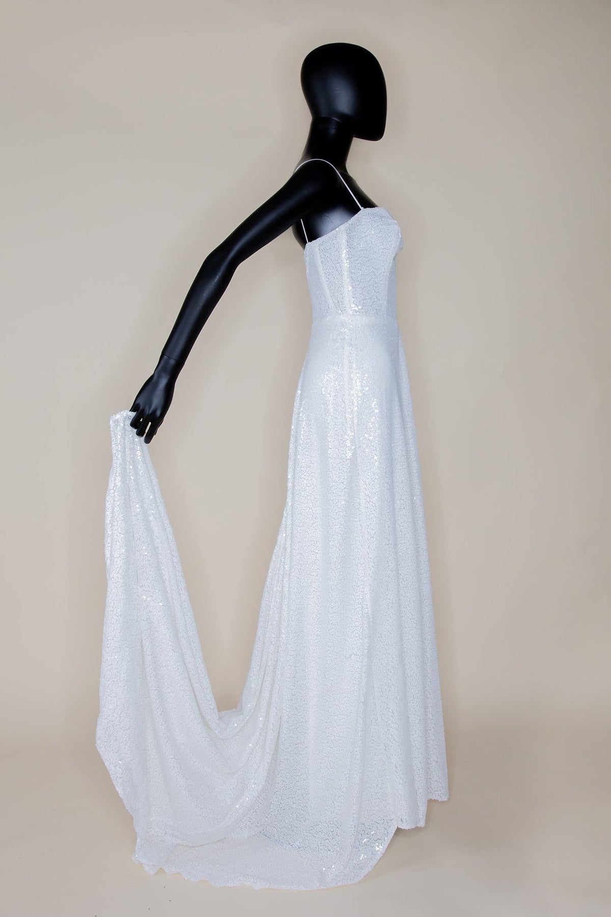 Bridal White Sequin Wedding Gown - Cala