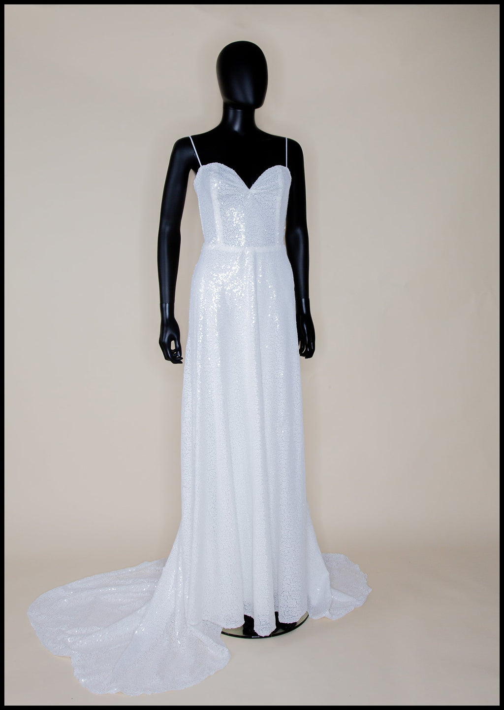 Bridal White Sequin Wedding Gown - Cala