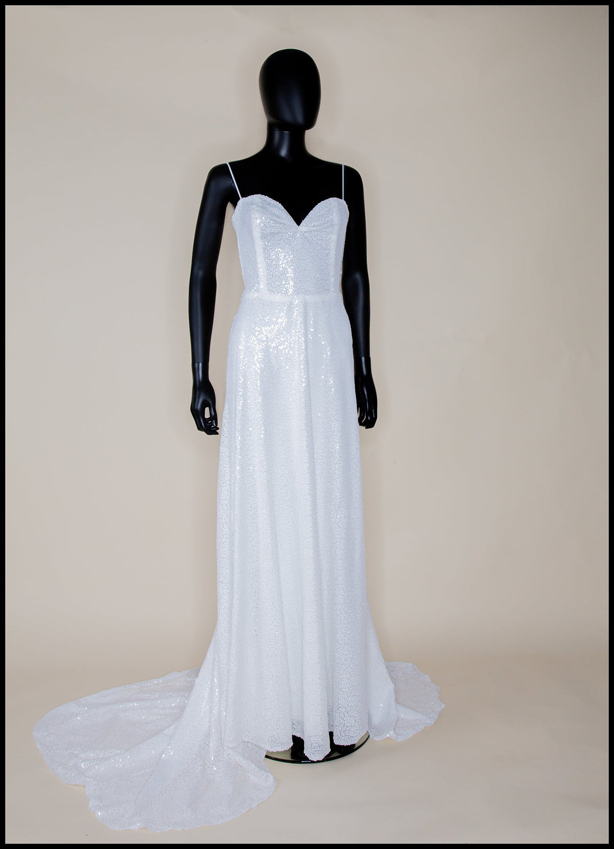 Bridal White Sequin Wedding Gown - Cala