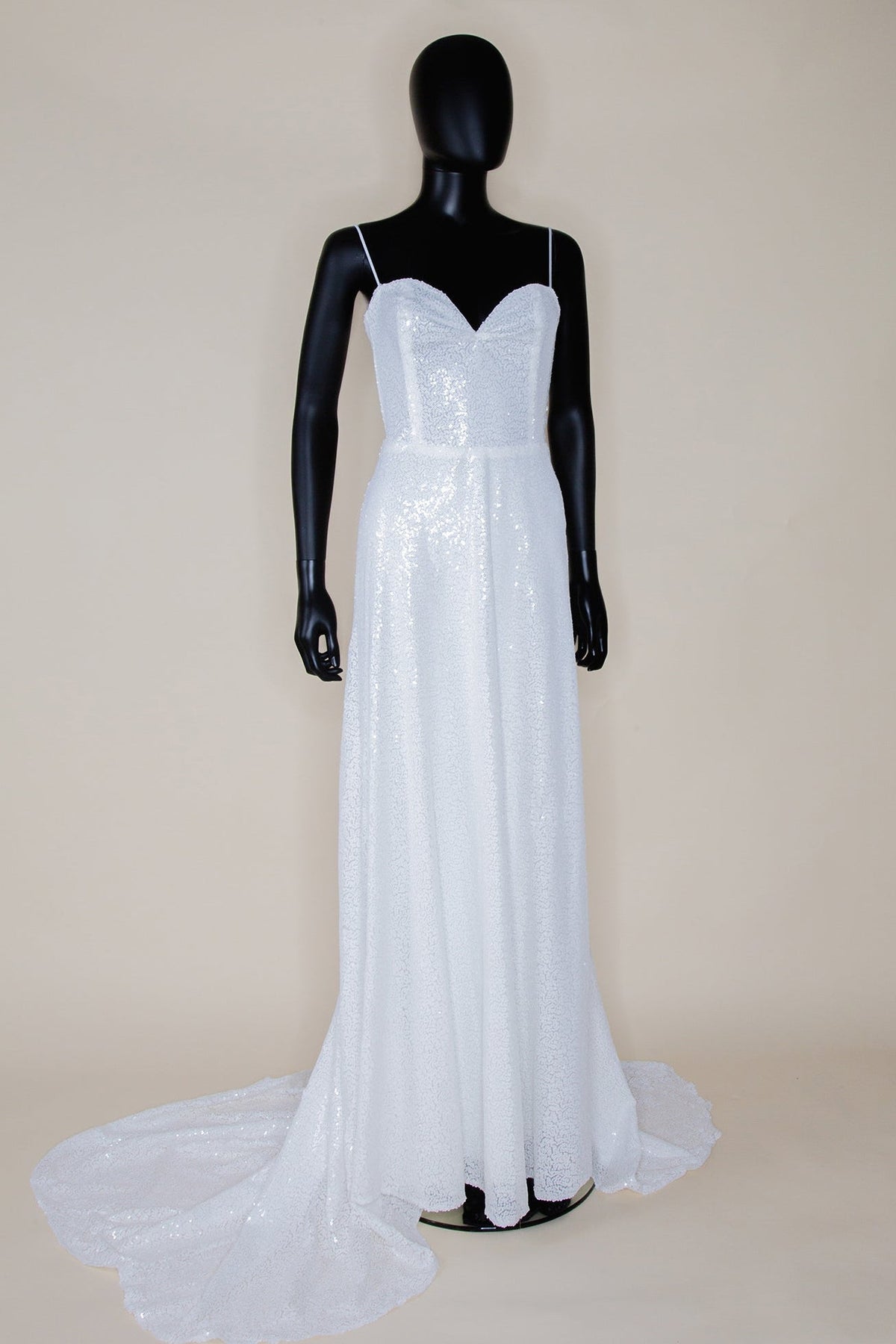 Bridal White Sequin Wedding Gown - Cala