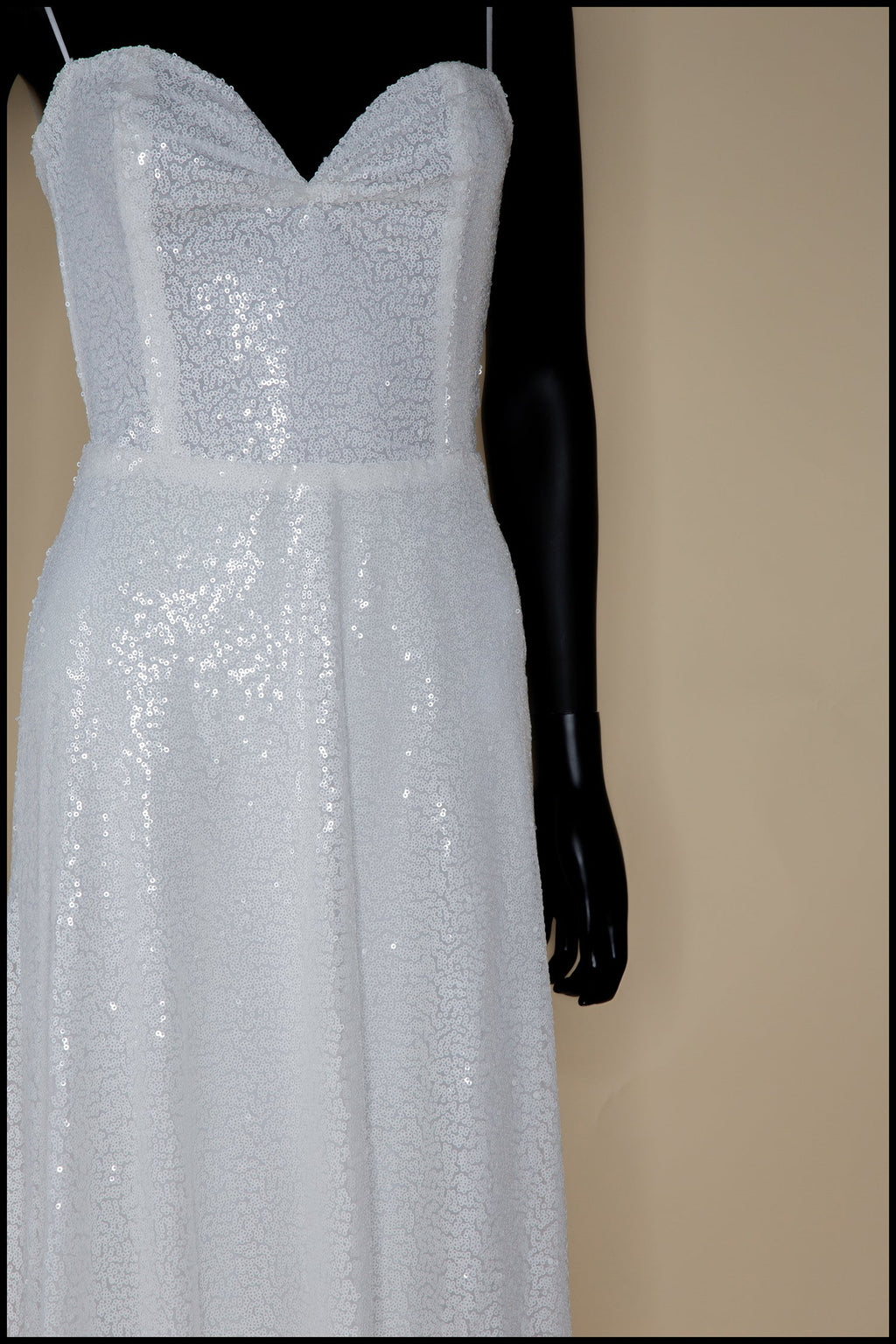 Bridal White Sequin Wedding Gown - Cala