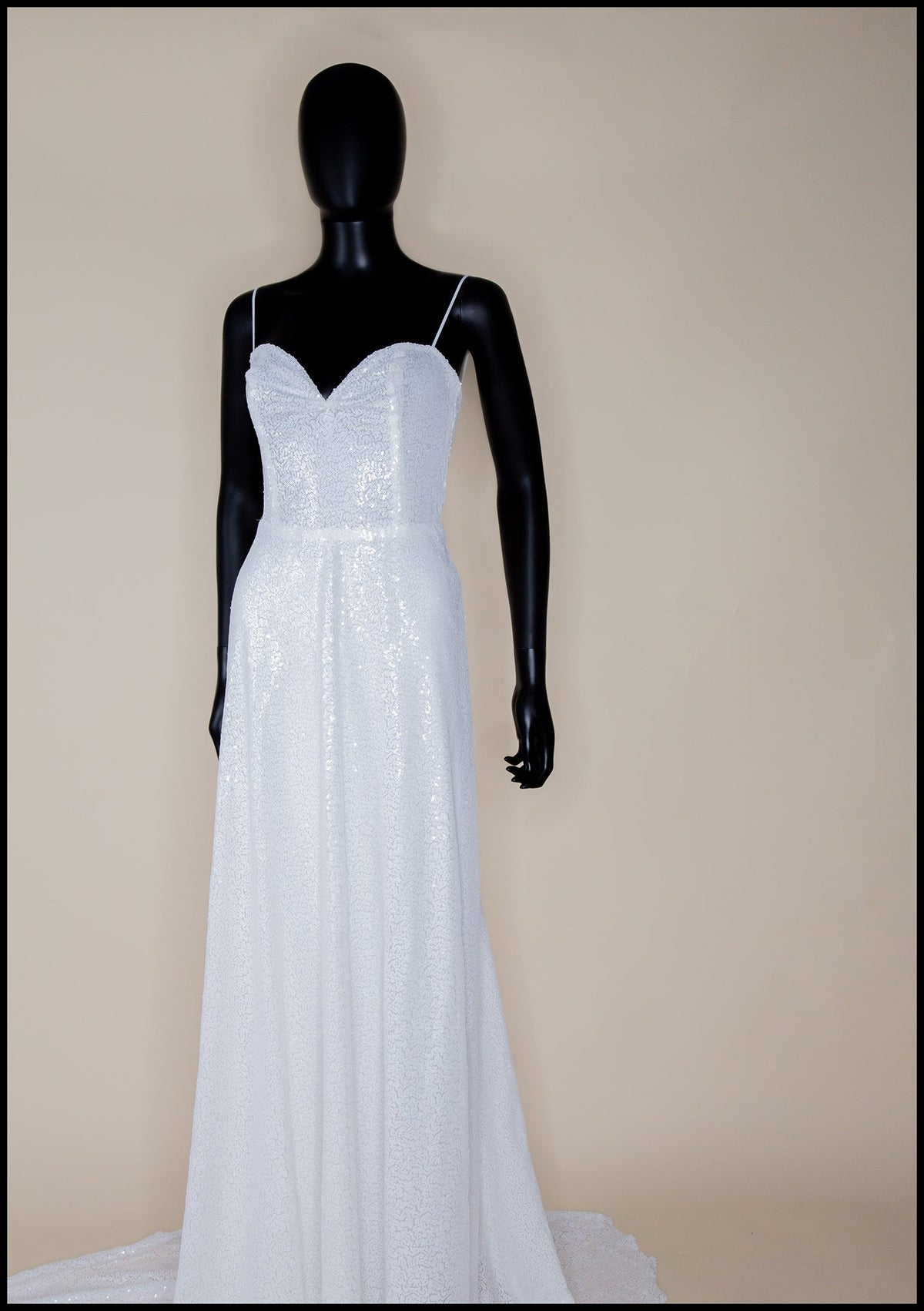 Bridal White Sequin Wedding Gown - Cala