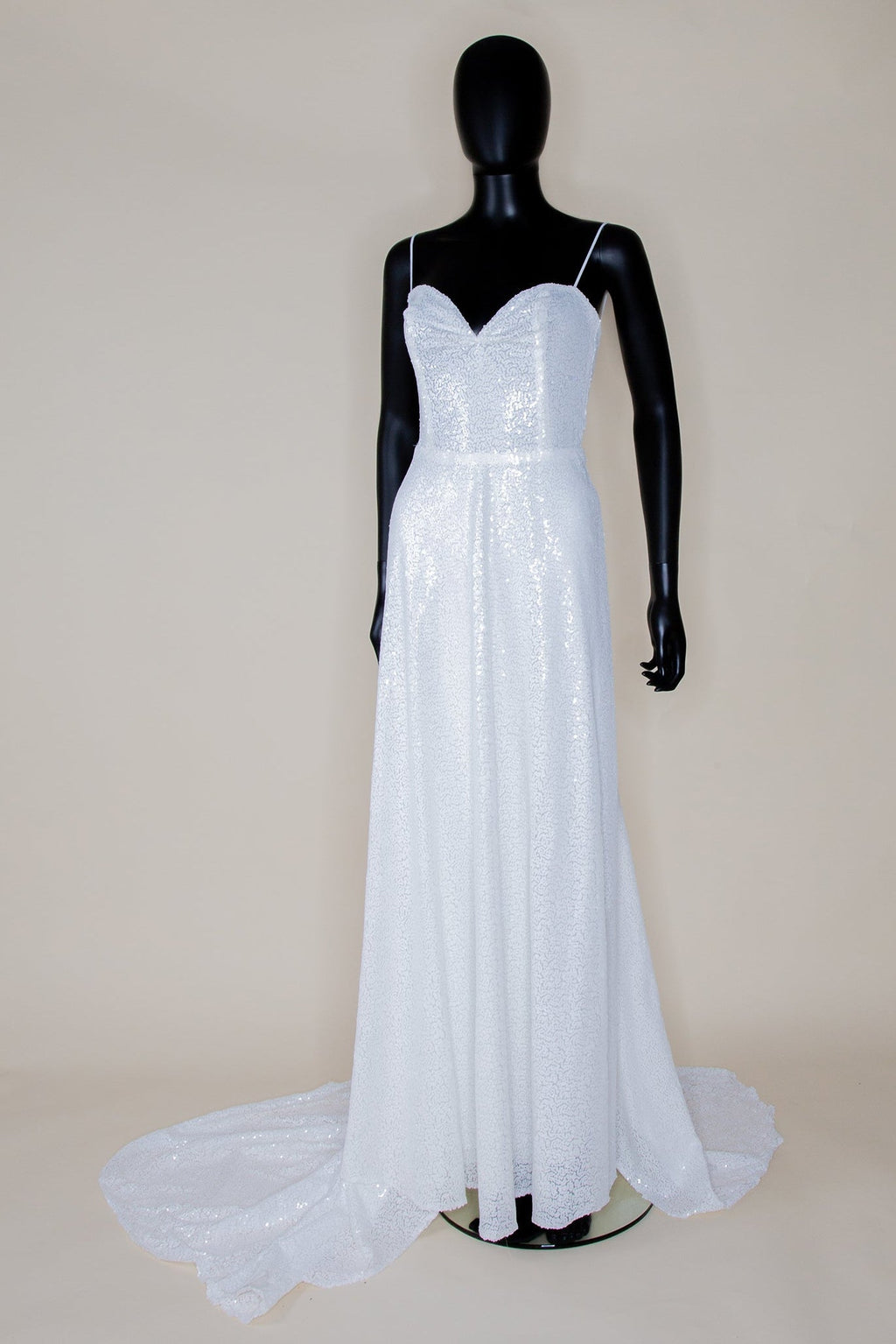 Bridal White Sequin Wedding Gown - Cala