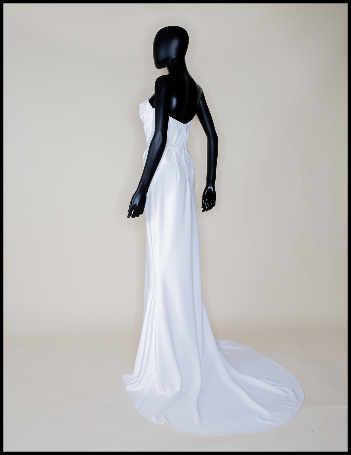 Ivory Crepe Draped Hourglass Gown and Beaded Cape - The Bride