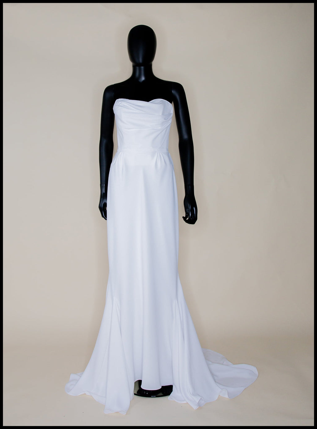 Ivory Crepe Draped Hourglass Gown and Beaded Cape - The Bride