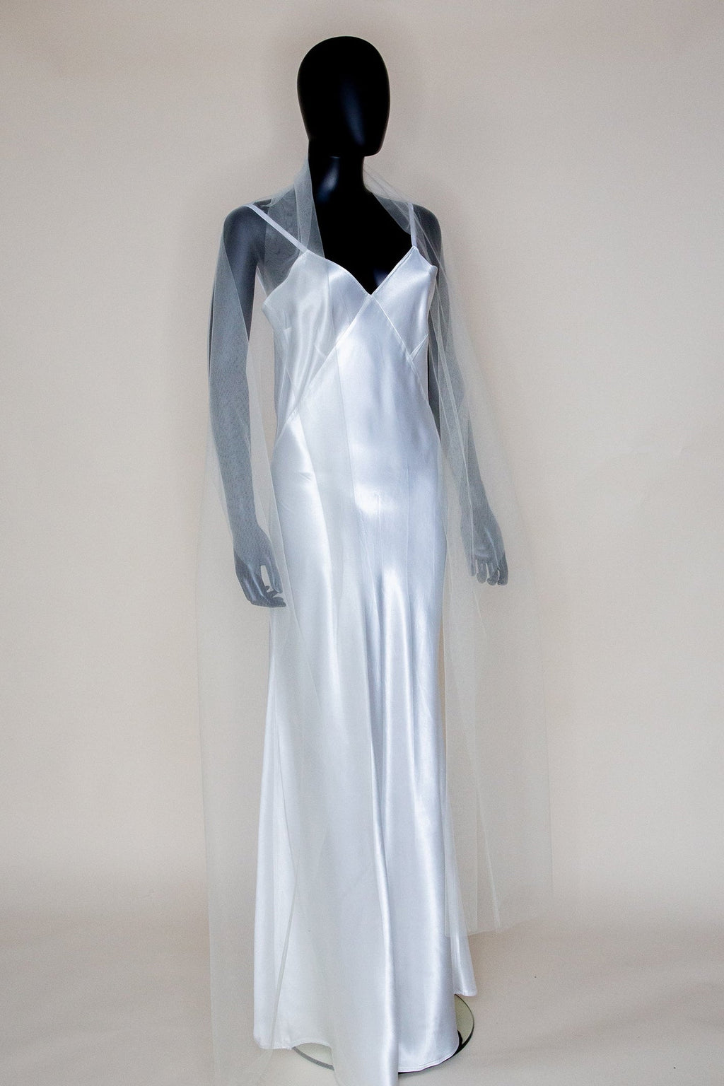 Ivory Sheer Tulle Wrap Shawl - Acer