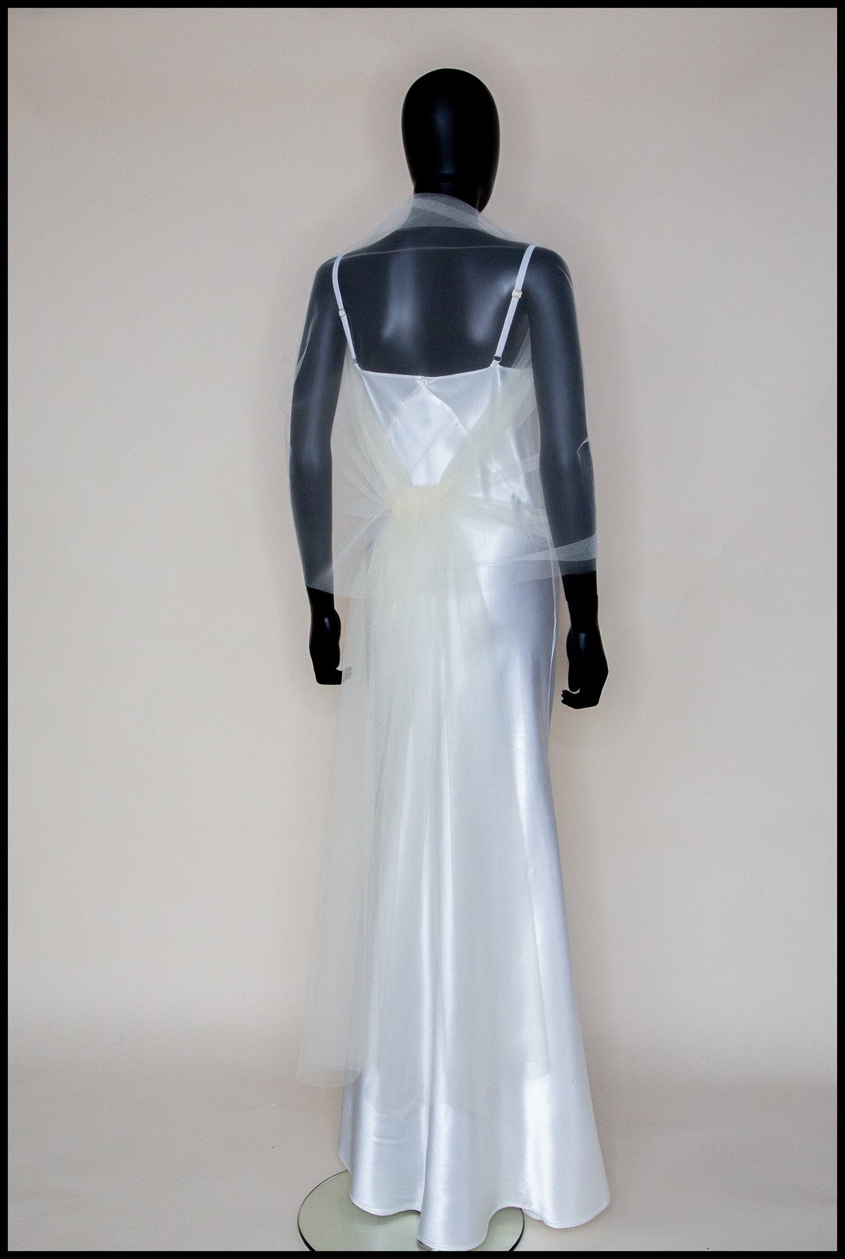 Ivory Sheer Tulle Wrap Shawl - Acer