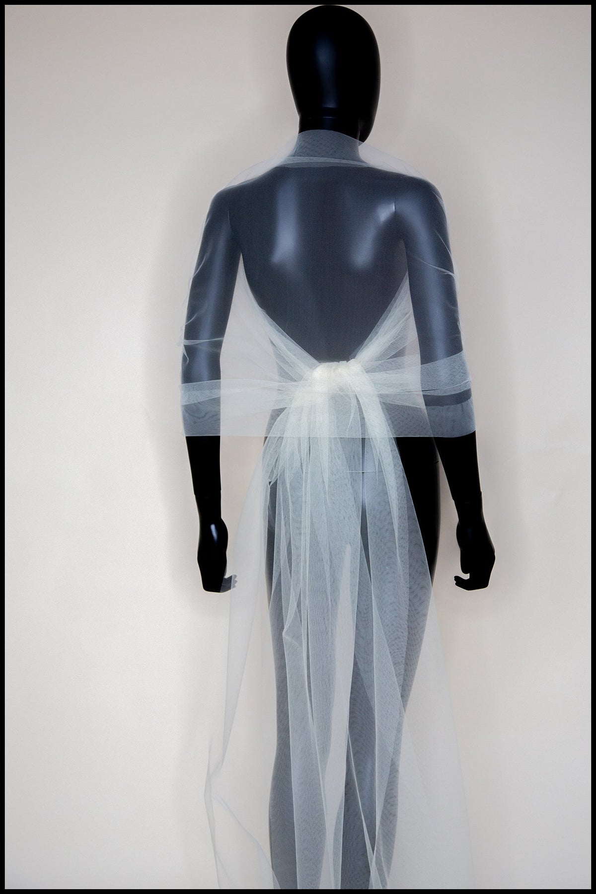 Ivory Sheer Tulle Wrap Shawl - Acer