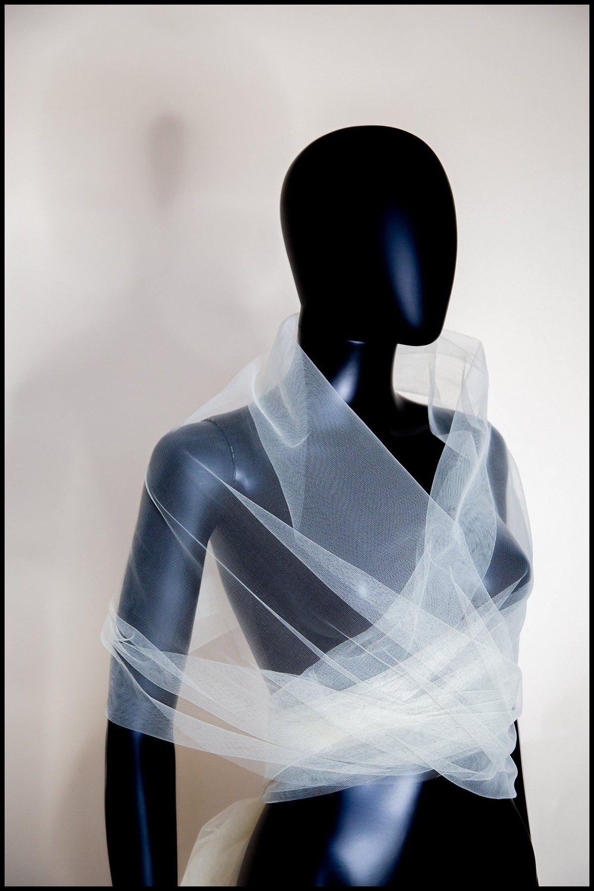 Ivory Sheer Tulle Wrap Shawl - Acer