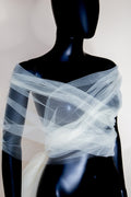 Ivory Sheer Tulle Wrap Shawl - Acer