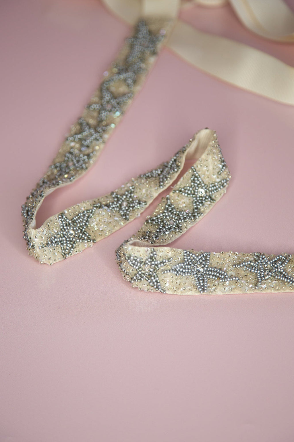 Silver Stars Beaded Belt