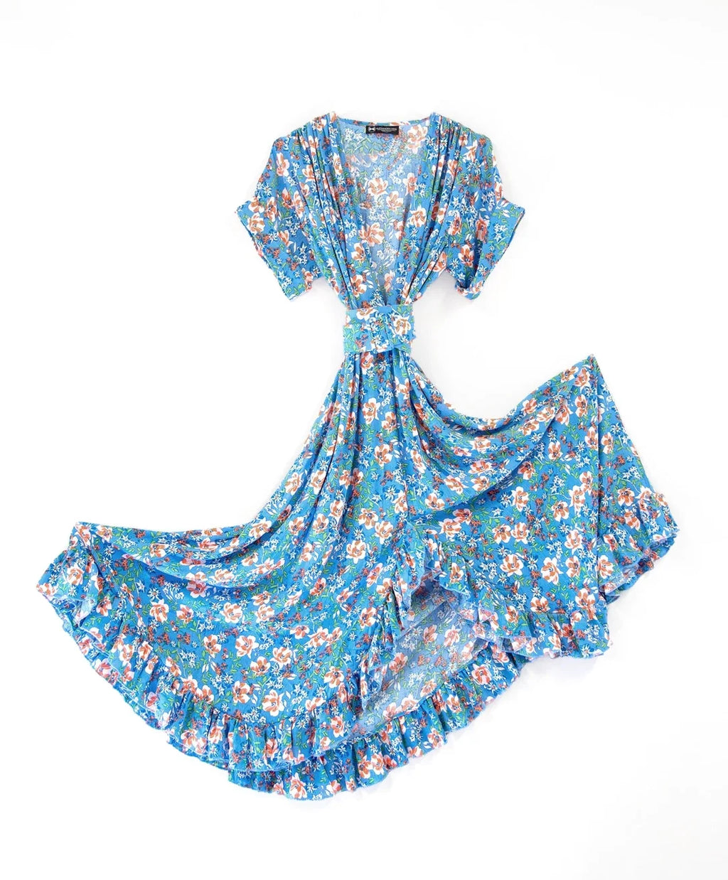 Belle Blue Floral Cotton Summer Dress