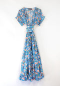 Belle Blue Floral Cotton Summer Dress