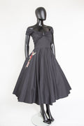 Rosa - Black Organic Cotton Midi Dress