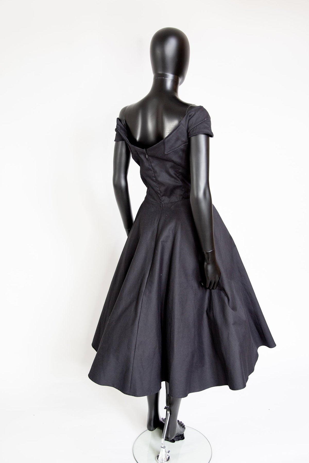 Rosa - Black Organic Cotton Midi Dress