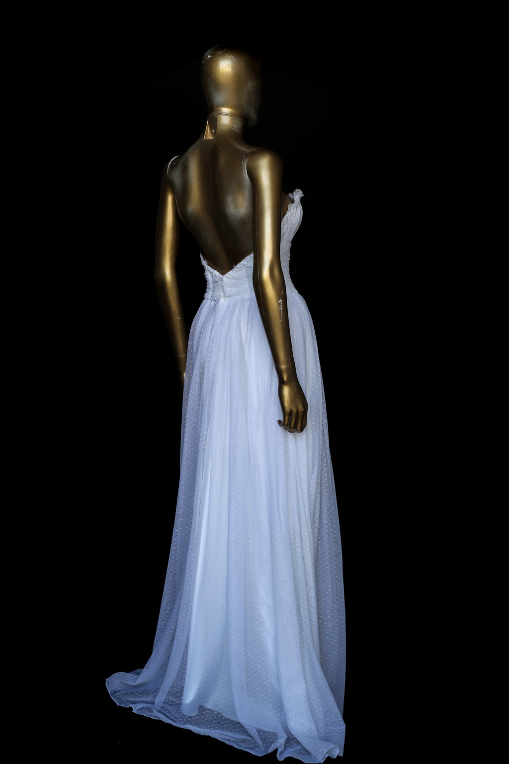 Ivory Dot Tulle Strapless Gown (sample)