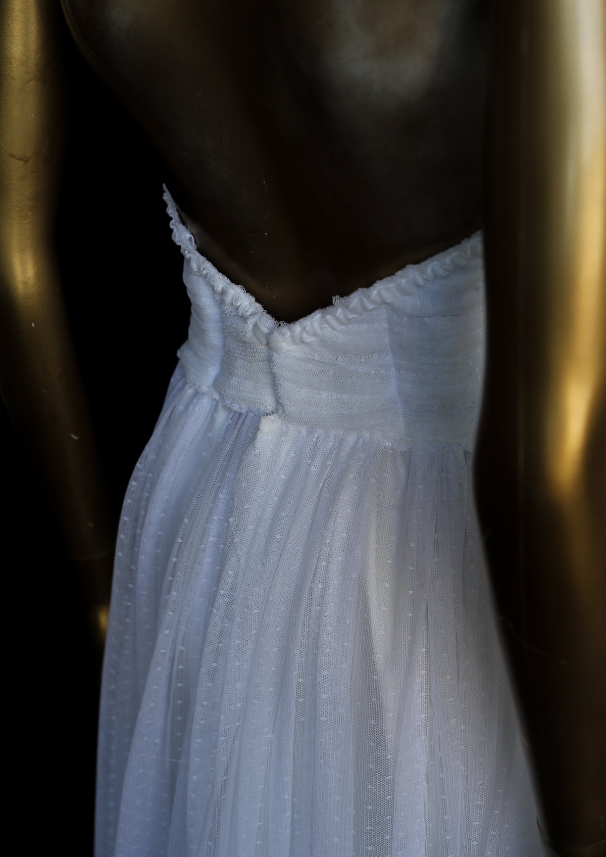 Ivory Dot Tulle Strapless Gown (sample)