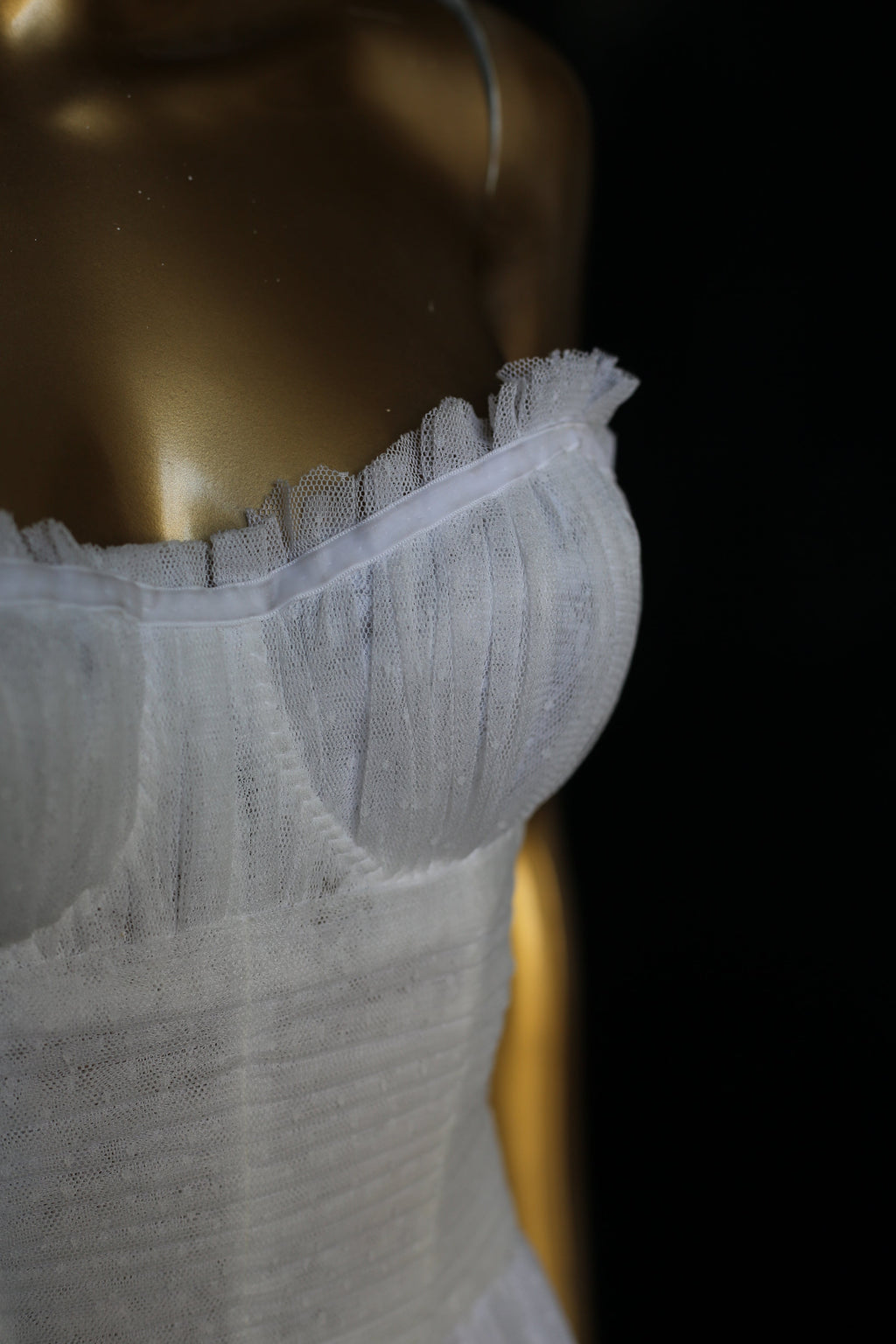 Ivory Dot Tulle Strapless Gown (sample)