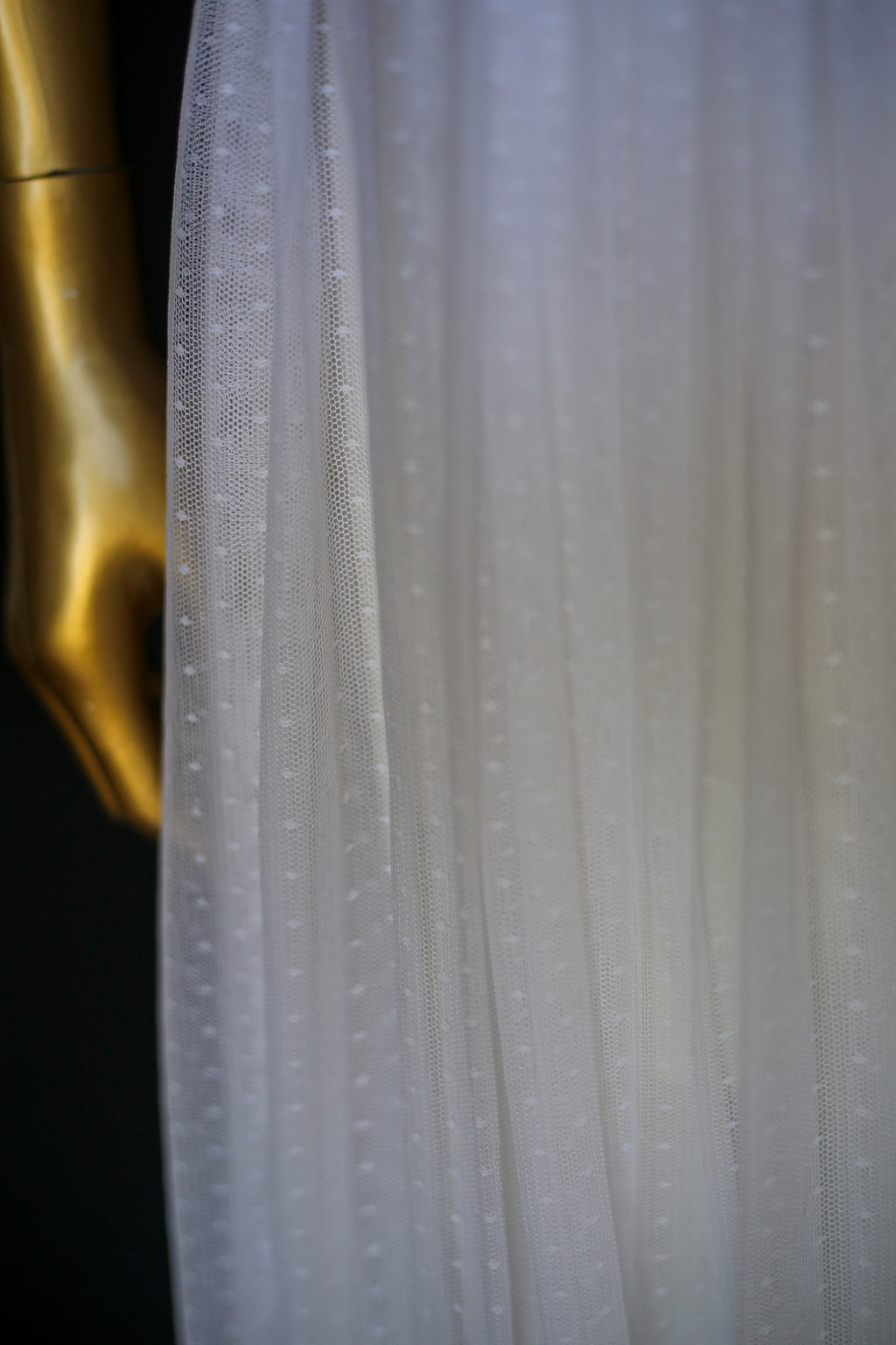 Ivory Dot Tulle Strapless Gown (sample)