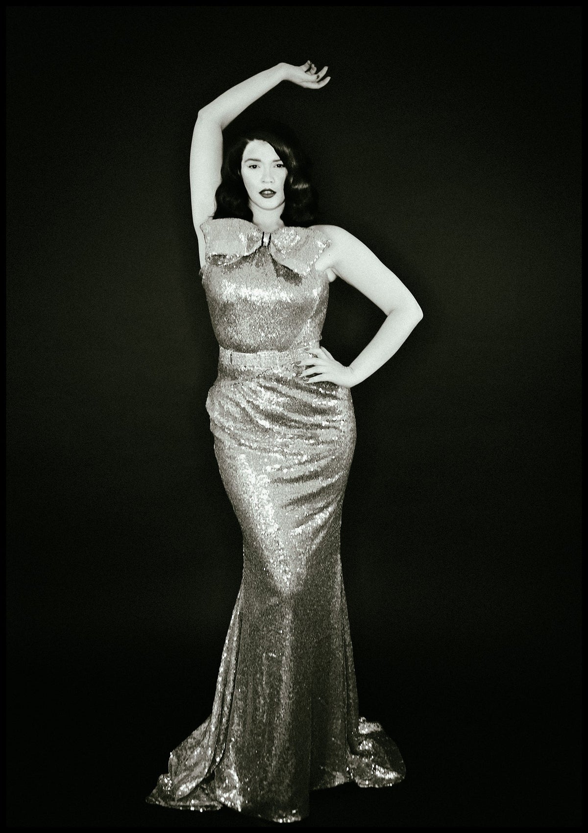 Hepburn K - Gold Sequin Old Hollywood Gown