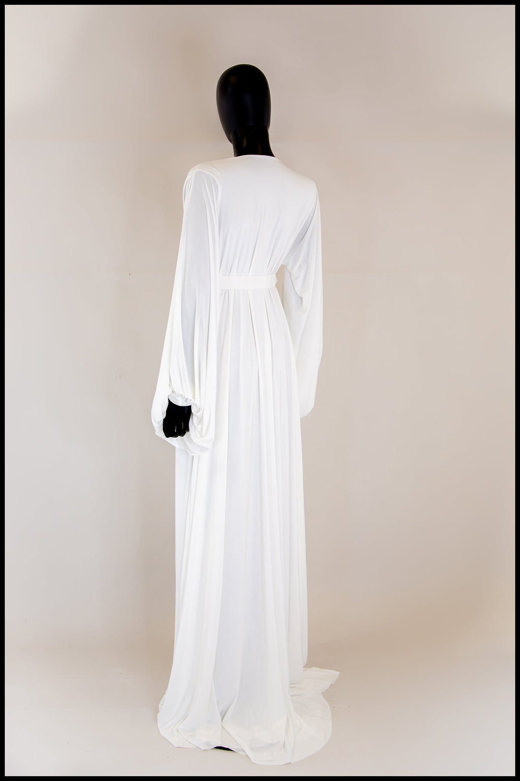 Vamp - Hollywood Draped Jersey Ivory Gown - Made to Order