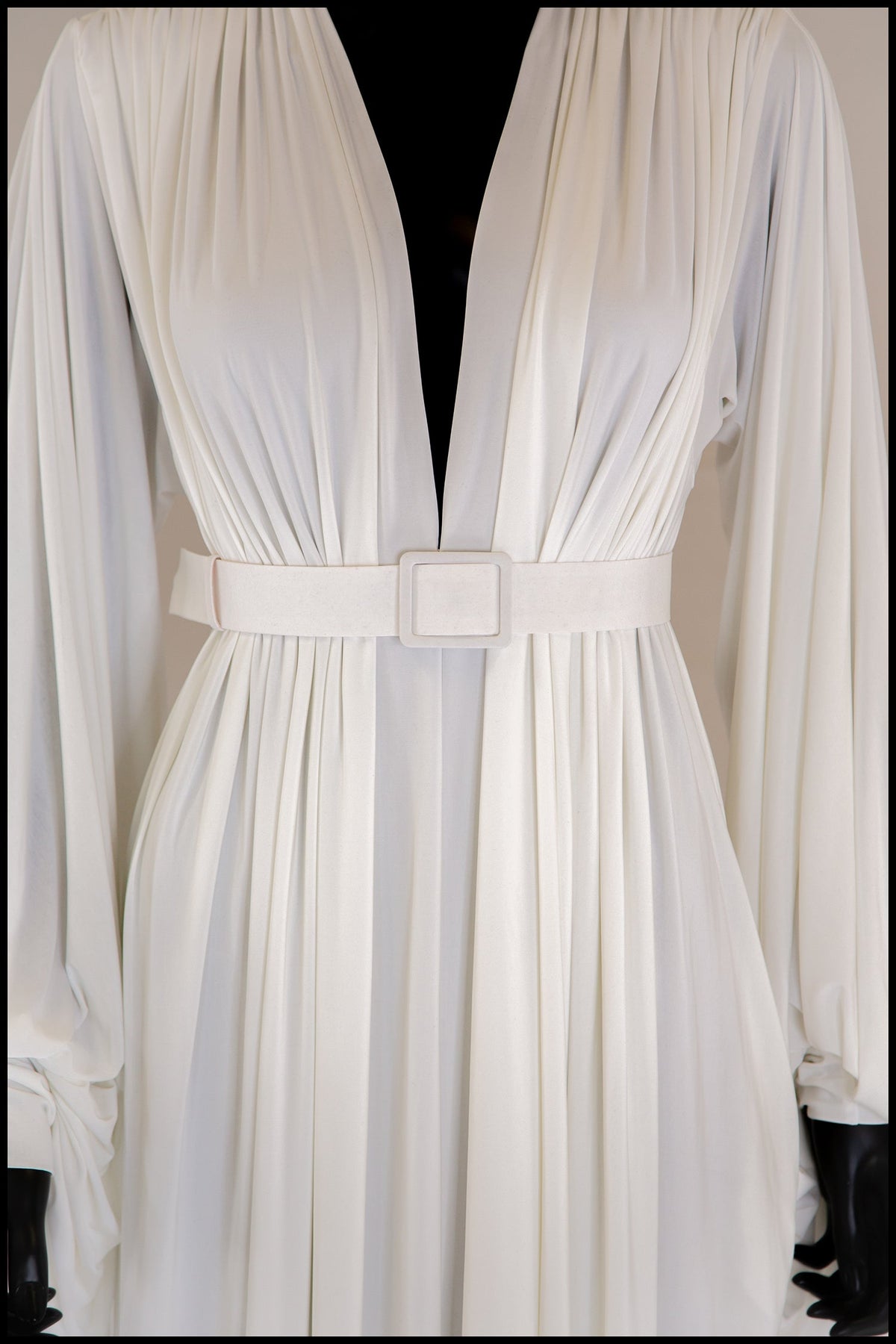 Vamp - Hollywood Draped Jersey Ivory Gown - Made to Order