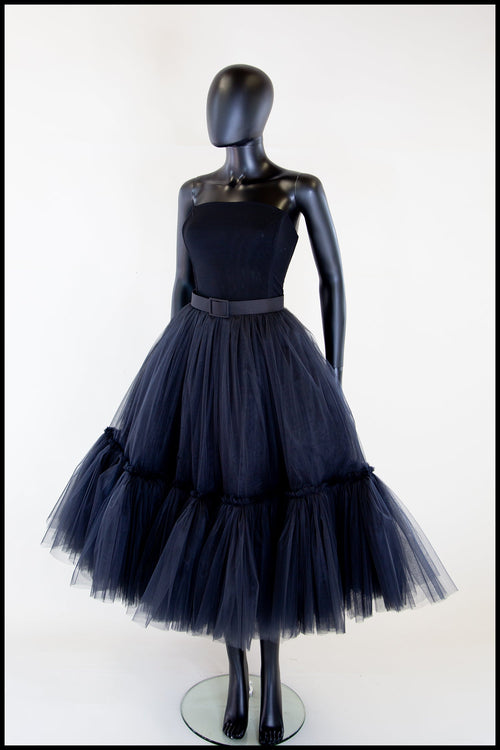 Ballerina - Black Tulle Tiered Midi Dress