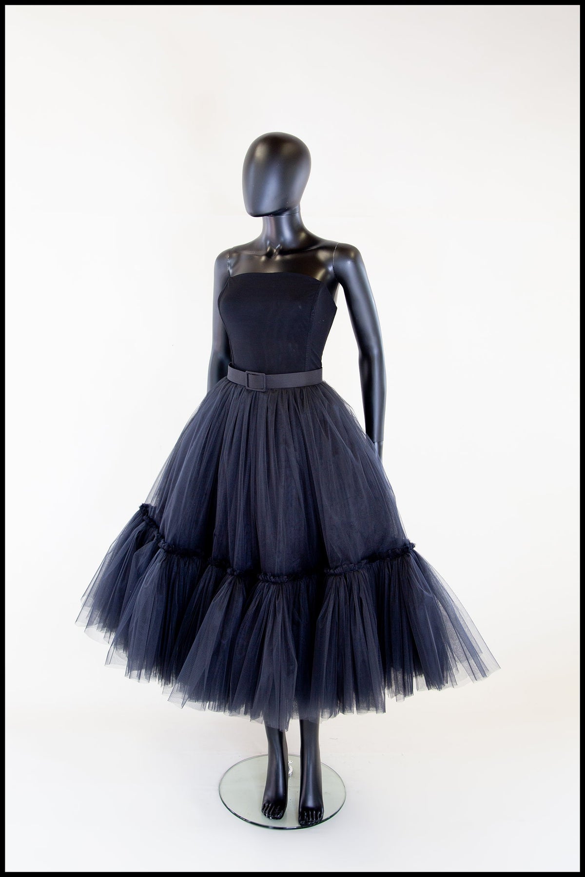 Ballerina - Black Tulle Tiered Midi Dress