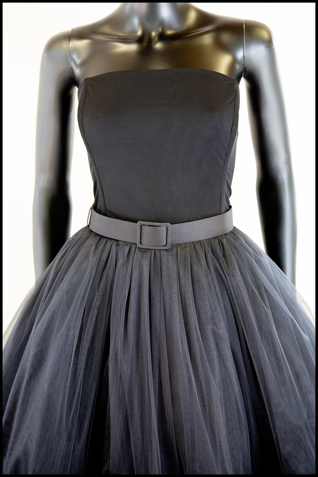 Ballerina - Black Tulle Tiered Midi Dress
